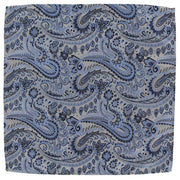Michelsons of London Summer Paisley Tie and Pocket Square Set - Light Blue