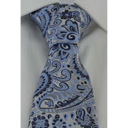 Michelsons of London Summer Paisley Tie and Pocket Square Set - Light Blue