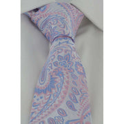 Michelsons of London Summer Paisley Tie and Pocket Square Set - Pink