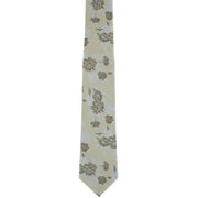 Michelsons of London Summertime Floral Polyester Tie and Pocket Square Set - Brown