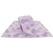 Michelsons of London Summertime Floral Polyester Tie and Pocket Square Set - Mauve