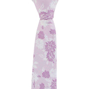 Michelsons of London Summertime Floral Polyester Tie and Pocket Square Set - Mauve