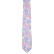 Michelsons of London Summertime Floral Polyester Tie and Pocket Square Set - Pink