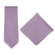 Michelsons of London Textured Geo Silk Tie and Pocket Square Set - Pink