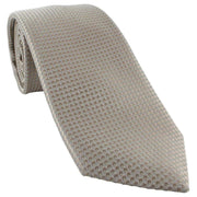 Michelsons of London Textured Geo Silk Tie and Pocket Square Set - Taupe