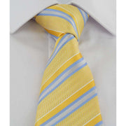 Michelsons of London Textured Stripe Polyester Tie - Yellow