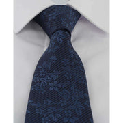 Michelsons of London Tonal Floral Polyester Tie - Blue