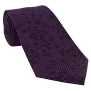 Michelsons of London Tonal Floral Polyester Tie - Purple