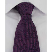 Michelsons of London Tonal Floral Polyester Tie - Purple
