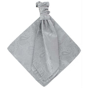 Michelsons of London Tonal Paisley Cravat and Pocket Square Set - Silver