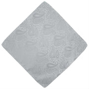 Michelsons of London Tonal Paisley Cravat and Pocket Square Set - Silver