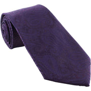 Michelsons of London Tonal Paisley Polyester Tie - Dark Purple