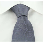 Michelsons of London Tonal Paisley Polyester Tie - Grey