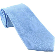 Michelsons of London Tonal Paisley Polyester Tie - Light Blue