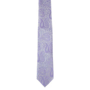 Michelsons of London Tonal Polyester Paisley Pocket Square and Tie Set - Lilac