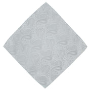 Michelsons of London Tonal Polyester Paisley Pocket Square and Tie Set - Silver