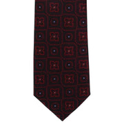 Michelsons of London Traditional Medallion Tie and Pocket Square Set - Red