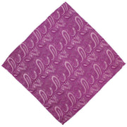 Michelsons of London Twill Paisley Silk Pocket Square - Magenta Pink