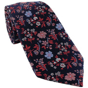 Michelsons of London Vibrant Floral Silk Tie - Coral