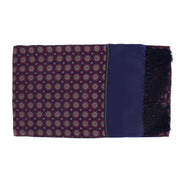 Michelsons of London Vintage Medallion Silk and Wool Scarf - Navy