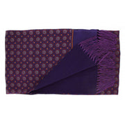 Michelsons of London Vintage Medallion Silk and Wool Scarf - Purple