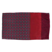 Michelsons of London Vintage Medallion Silk and Wool Scarf - Red