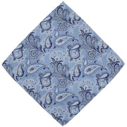 Michelsons of London Vintage Paisley Polyester Tie and Pocket Square Set - Blue
