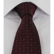 Michelsons of London Wave Design Polyester Tie - Wine