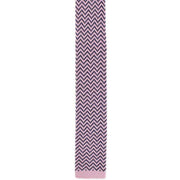 Michelsons of London Zig Zag Silk Knitted Skinny Tie - Pink/Navy