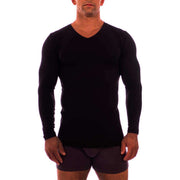 Obviously Essence V-Neck Long Sleeve Undershirt - Black