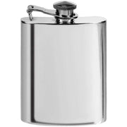 Orton West 6oz Kidney Shaped Pewter Hip Flask - Silver