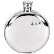 Orton West 6oz Round Pewter Hip Flask - Silver