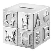 Orton West ABC Cube Money Box - Silver