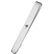 Orton West Silver Plated Ruby Detail Tie Slide - Silver