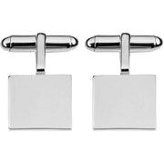 Orton West Sterling Silver Square 2mm Plate Cufflinks - Silver