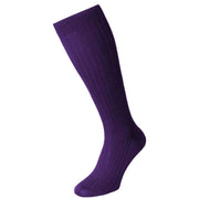 Pantherella Danvers Cotton Lisle Over the Calf Socks - Crocus Purple