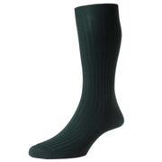Pantherella Danvers Rib Cotton Lisle Socks - Dark Green