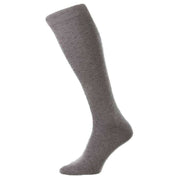 Pantherella Gadsbury Cotton Fil D'Ecosse Over the Calf Socks - Mid Grey Mix