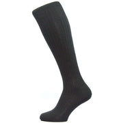 Pantherella Kangley Rib Over the Calf Merino Wool Socks - Black