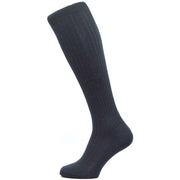 Pantherella Kangley Rib Over the Calf Merino Wool Socks - Navy
