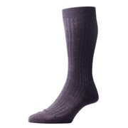 Pantherella Laburnum Rib Merino Wool Socks - Charcoal