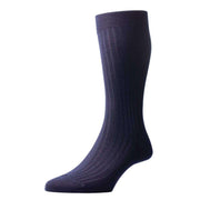 Pantherella Laburnum Rib Merino Wool Socks - Navy