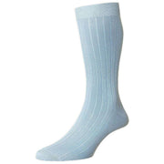Pantherella Pembrey Sea Island Cotton Socks - Light Blue