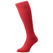 Pantherella Vale Cotton Lisle Over the Calf Socks - Scarlet Red