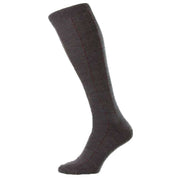 Pantherella Westleigh Merino Wool Over the Calf Socks - Dark Grey Mix