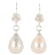Pearl Aurora Drop Freshwater Pearl Hook Earrings - White