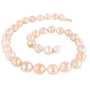 Pearl Aurora Large Snowball Freshwater Pearl Necklace - Peach
