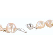 Pearl Aurora Solar Storm Freshwater Pearl Necklace - Peach/Silver/Gold