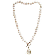 Pearls of the Orient Clara Freshwater Pearl Topaz Drop Necklace - Lemon Yellow/White