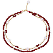 Pearls of the Orient Clara Red Spinel Fine Double Chain Bracelet - Red